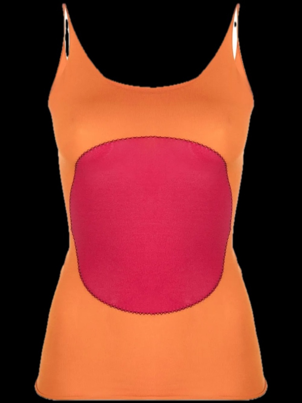 Marni Contrast Patch Sun Cami Top Orange IT 44 US 8 NWT
